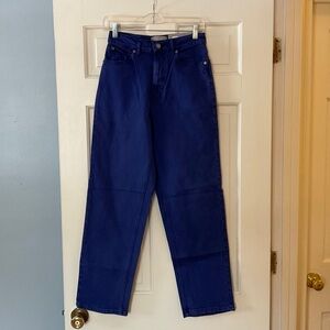 Everlane THE WAY-HIGH JEAN Organic Cotton Deep Lapis Blue Size 26T Tall NWT